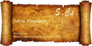 Séra Csenger névjegykártya
